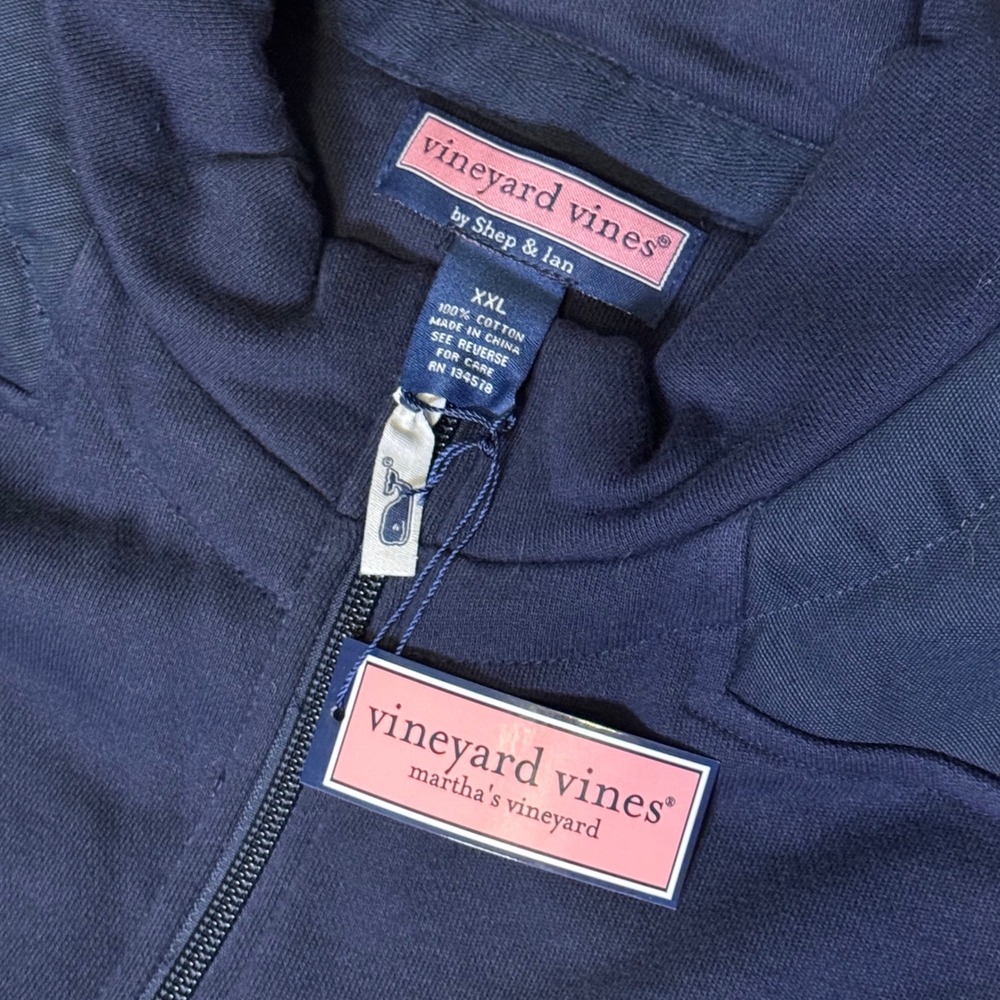 Vineyard Vines Quarter Zip Pullover 2X Navy Blue Shep Shirt Sweatshirt NWT - Picture 7 of 7